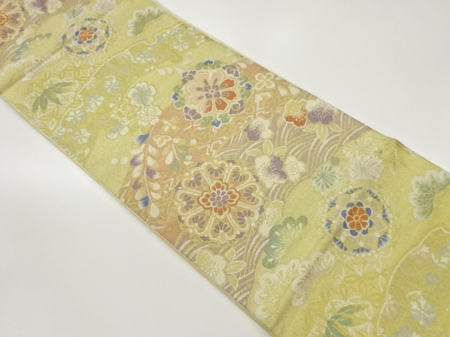 JAPANESE FUKURO OBI / WOVEN FLOWER CREST / ARTIST WORK